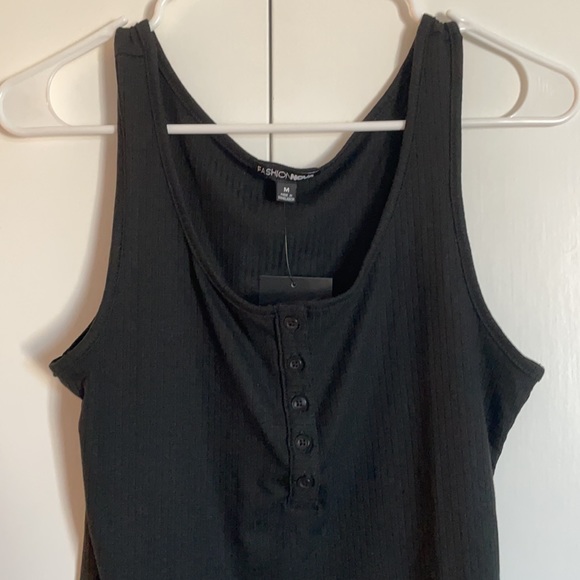 Black button tank top cropped M - Picture 2 of 3